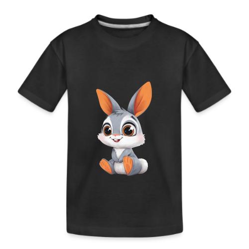 Multicolor Baby Rabbit Cartoon Sitting - Kid's Premium Organic T-Shirt