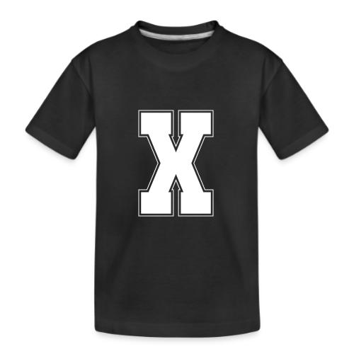 White Letter X – Varsity Alphabet Monogram - Kid's Premium Organic T-Shirt