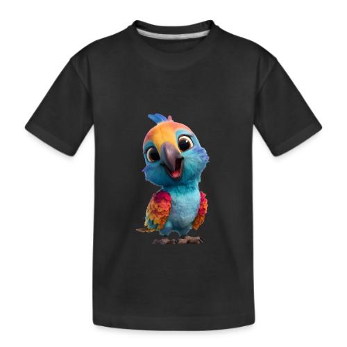 Colorful Cartoon Baby Parrot Design - Kid's Premium Organic T-Shirt
