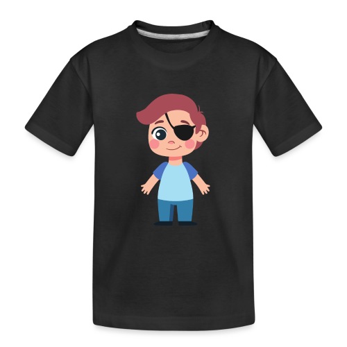 Boy with eye patch - Kid's Premium Organic T-Shirt