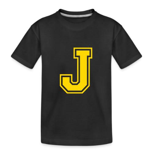 Letter J – Capital Athletic Alphabet Monogram - Kid's Premium Organic T-Shirt