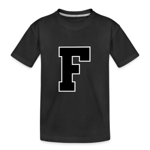 Varsity Letter F Athletic Monogram - Kid's Premium Organic T-Shirt