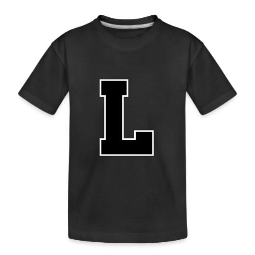 Varsity Letter L Athletic Monogram - Kid's Premium Organic T-Shirt
