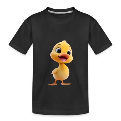 Bright Yellow Baby Duck Smiling - Kid's Premium Organic T-Shirt
