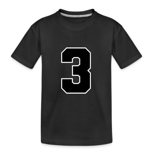 Varsity Number 3 Athletic Font - Kid's Premium Organic T-Shirt