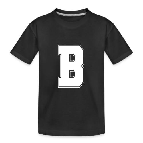 White Letter B – Varsity Alphabet Monogram - Kid's Premium Organic T-Shirt