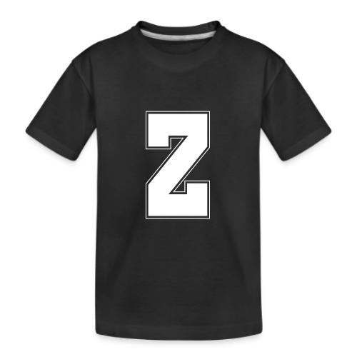 White Letter Z – Varsity Alphabet Monogram - Kid's Premium Organic T-Shirt