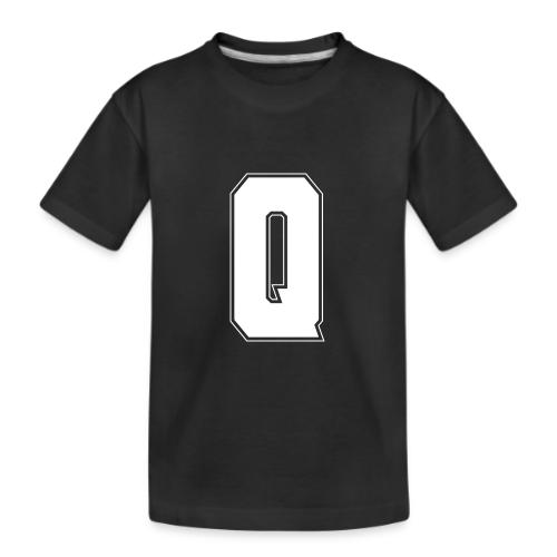 White Letter Q – Varsity Alphabet Monogram - Kid's Premium Organic T-Shirt