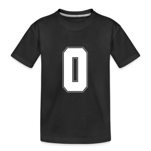 White Number 0 – Varsity Font - Kid's Premium Organic T-Shirt