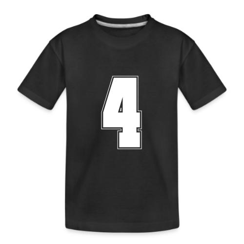 White Number 4 – Varsity Font - Kid's Premium Organic T-Shirt