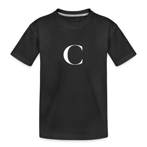 Large Cliche Magazine White C Logo - Kid's Premium Organic T-Shirt