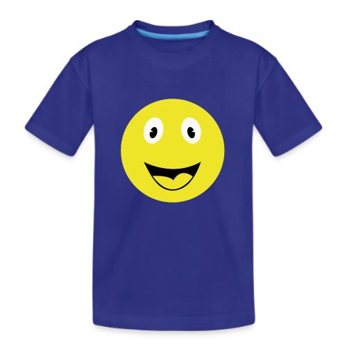 Yellow Happy Face Print - Kid's Premium Organic T-Shirt