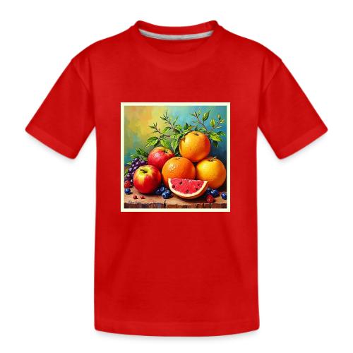 Fresh Fruits in a Perfect Mix Design - Kid's Premium Organic T-Shirt