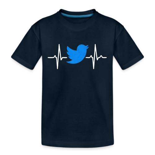 Social Media Heartbeat Blue Bird Graphic - Kid's Premium Organic T-Shirt