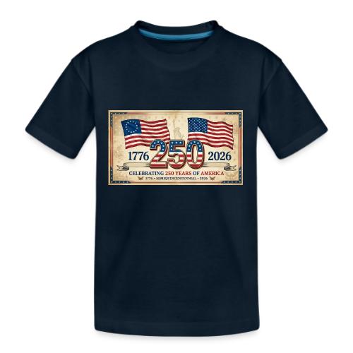 USA 250th Anniversary Flags Emblem - Kid's Premium Organic T-Shirt
