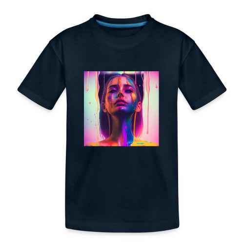 Waking Up on the Right Side of Bed - Drip Portrait - Kid's Premium Organic T-Shirt