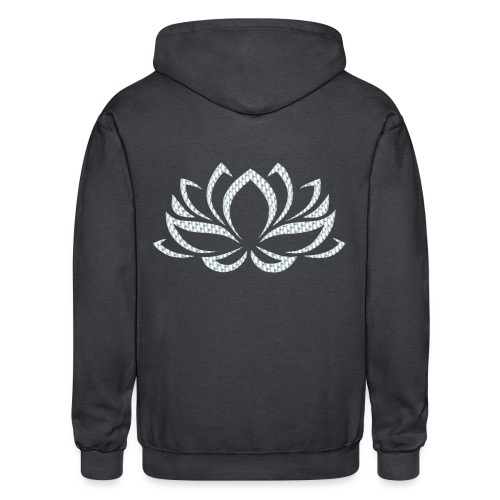 Silver Lotus Flower - Gildan Heavy Blend Adult Zip Hoodie