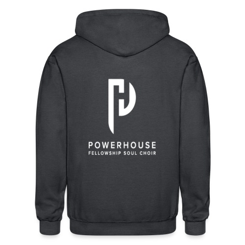 The Powerhouse Fellowship Soul Choir White Logo - Gildan Heavy Blend Adult Zip Hoodie