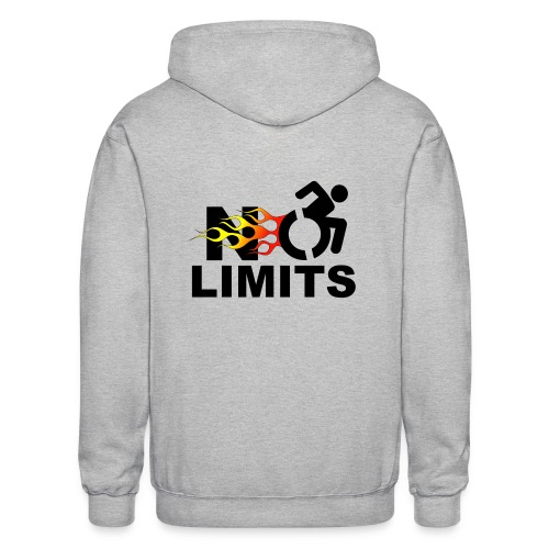 No limits for this wheelchair user * - Gildan Heavy Blend Adult Zip Hoodie