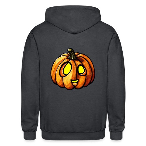 Pumpkin Halloween watercolor scribblesirii - Gildan Heavy Blend Adult Zip Hoodie