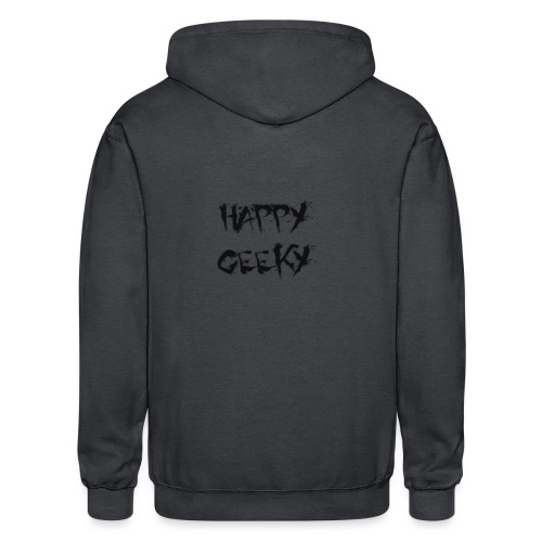 Happy_Geeky__Logo_Black - Gildan Heavy Blend Adult Zip Hoodie