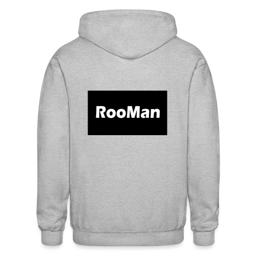 RooMan Logo Design - Gildan Heavy Blend Adult Zip Hoodie