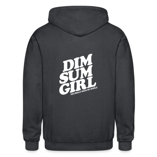 Dim Sum Girl white - Gildan Heavy Blend Adult Zip Hoodie
