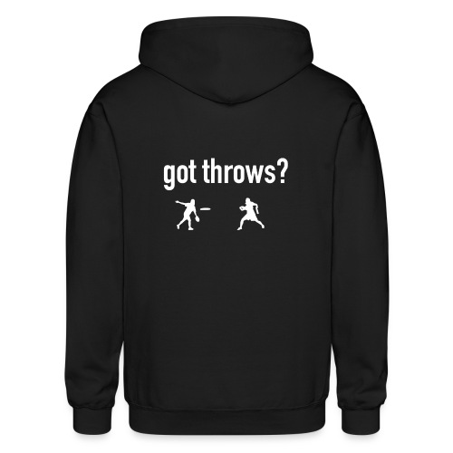 Ultimate Frisbee T-Shirt: Got Throws?- Dark - Gildan Heavy Blend Adult Zip Hoodie