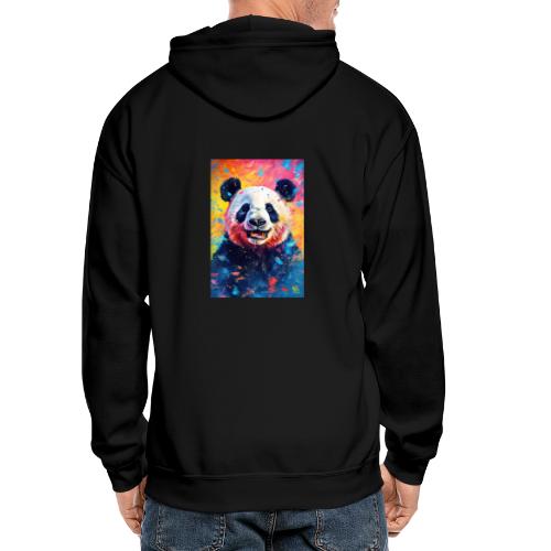 Paint Splatter Panda Bear - Gildan Heavy Blend Adult Zip Hoodie