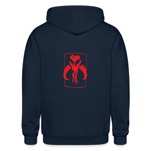 RED Mando skull - Gildan Heavy Blend Adult Zip Hoodie