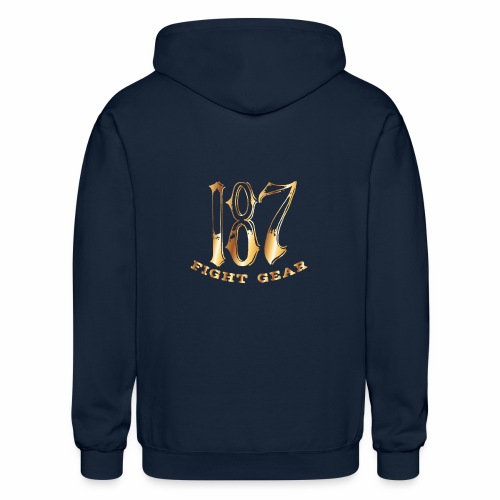 187 Fight Gear Gold Logo Street Wear - Gildan Heavy Blend Adult Zip Hoodie