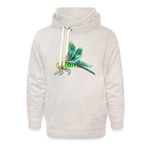 green dragonfly - Unisex Shawl Collar Hoodie
