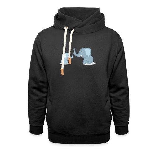Father and Baby Son Elephant - Unisex Shawl Collar Hoodie