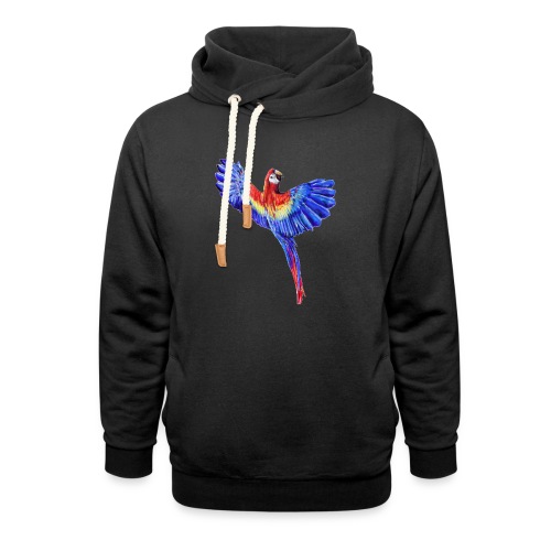 Scarlet macaw parrot - Unisex Shawl Collar Hoodie