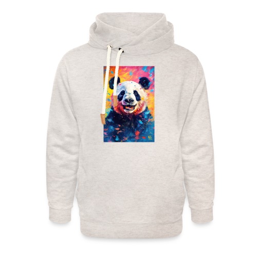 Paint Splatter Panda Bear - Unisex Shawl Collar Hoodie