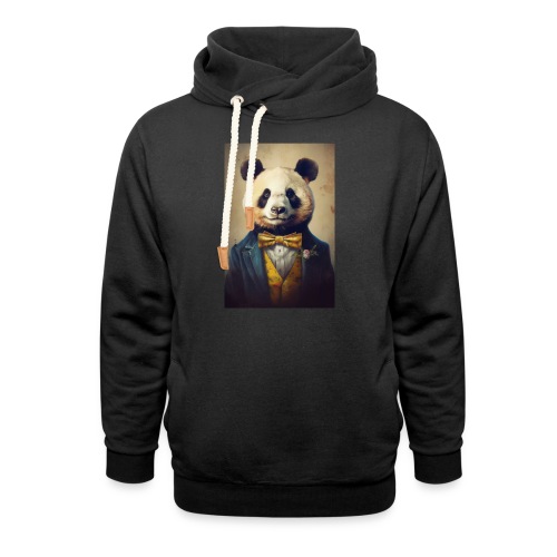 Mr Dapper Panda Bear - Unisex Shawl Collar Hoodie