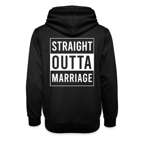 straight outta marriage white logo - Unisex Shawl Collar Hoodie