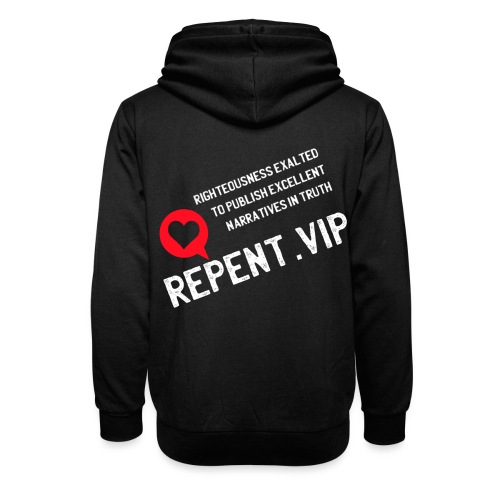 White Repent VIP Title Red Heart - Unisex Shawl Collar Hoodie