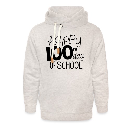 Happy 100th Day of School Chalk Teacher T-Shirt - Unisex Shawl Collar Hoodie
