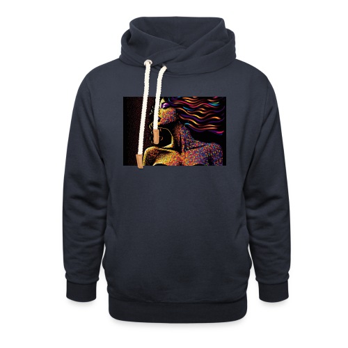 Dazzling Night - Colorful Abstract Portrait - Unisex Shawl Collar Hoodie