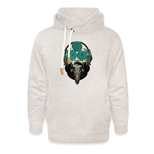 The Antlered Crown (Color Text) - Unisex Shawl Collar Hoodie