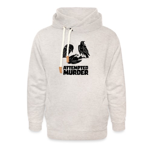 Attempted Murder Crows - Black Ink - Unisex Shawl Collar Hoodie