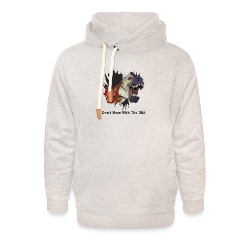 T-rex Mascot Don't Mess with the USA - Unisex Shawl Collar Hoodie