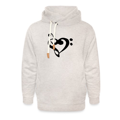 musical note with heart - Unisex Shawl Collar Hoodie