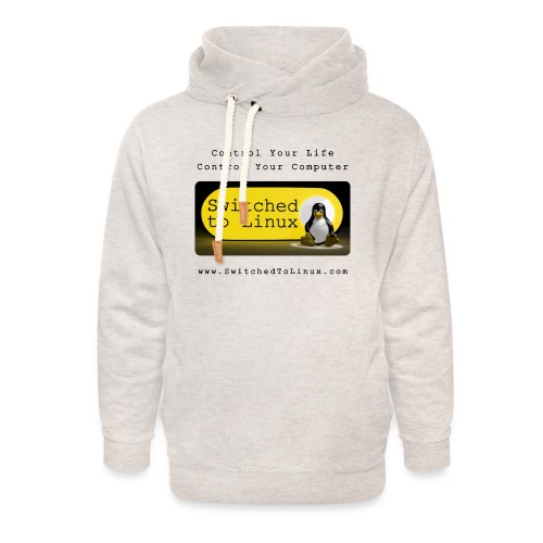Switched to Linux Logo with Black Text - Unisex Shawl Collar Hoodie