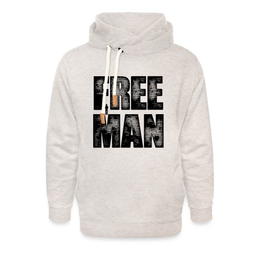 FREE MAN - Black Graphic - Unisex Shawl Collar Hoodie