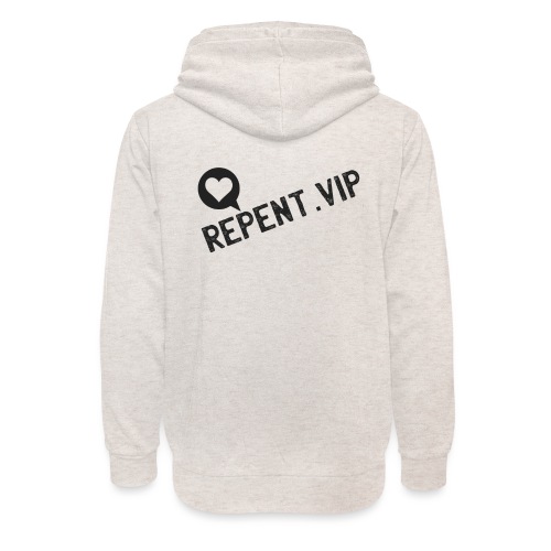 Repent in Black Stamped with Heart Logo - Unisex Shawl Collar Hoodie