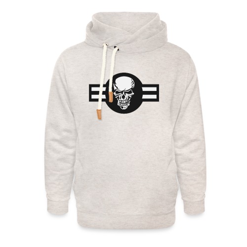 Military aircraft roundel emblem with skull - Unisex Shawl Collar Hoodie