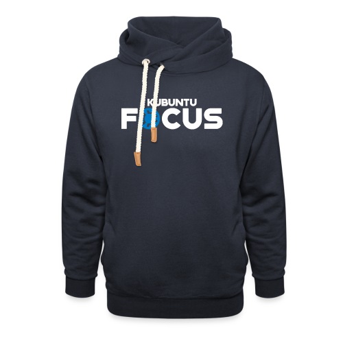 Kubuntu Focus Logo - White - Unisex Shawl Collar Hoodie