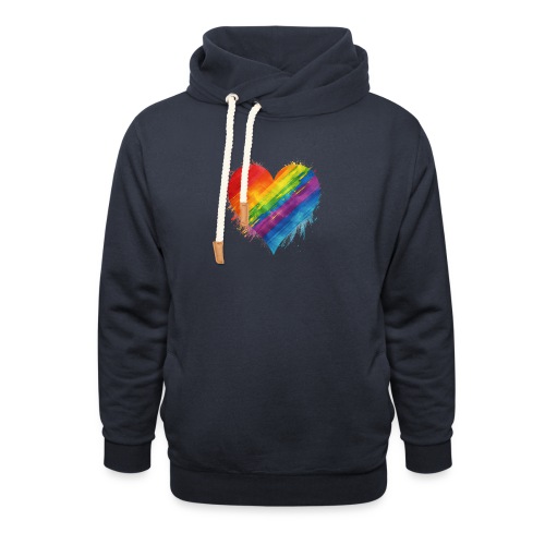 Watercolor Rainbow Pride Heart - LGBTQ LGBT Pride - Unisex Shawl Collar Hoodie